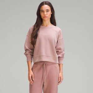 NWOT Lululemon Softstreme Perfectly Oversized Cropped Crew Twilight Rose Size 0